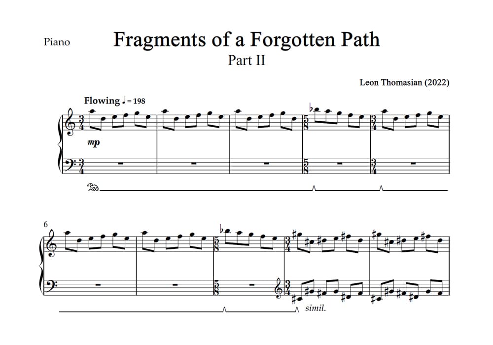 Fragments of a Forgotten Path - Part 2 - Sheet Music Preview