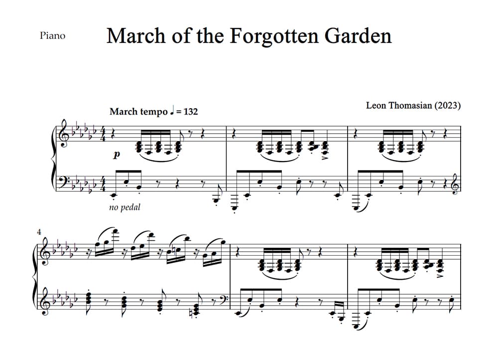 March of the Forgotten Garden - Sheet Music Preview