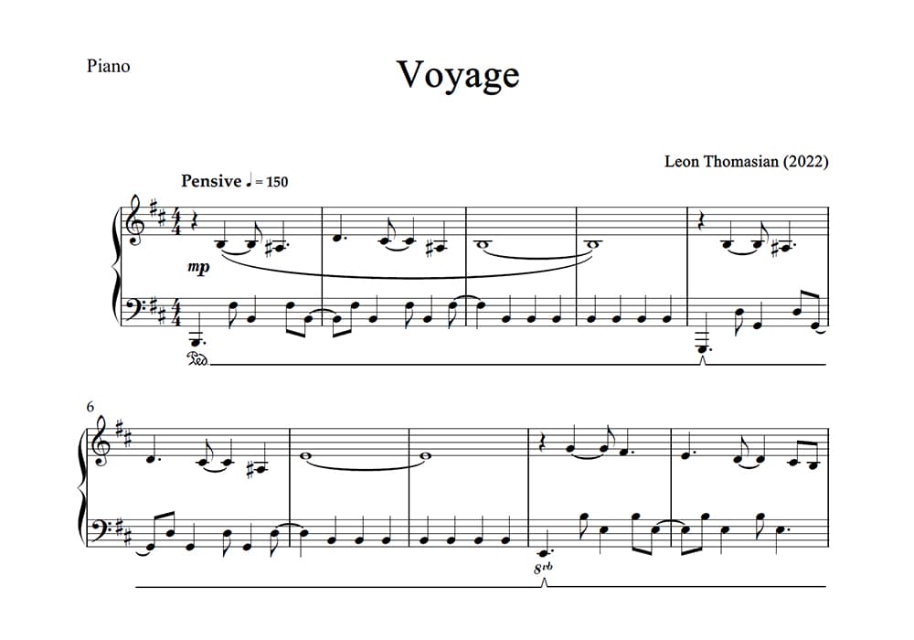 Voyage - Sheet Music Preview