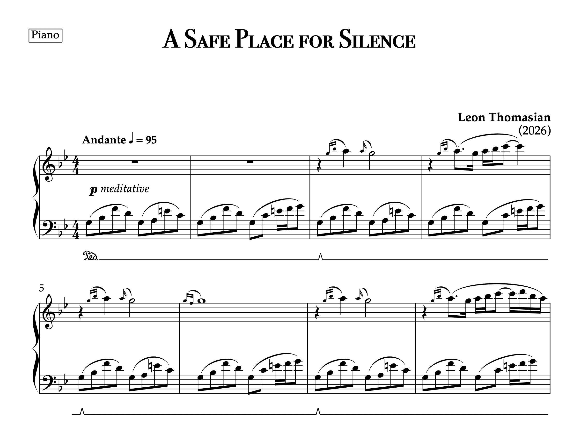 A Safe Place for Silence — score preview
