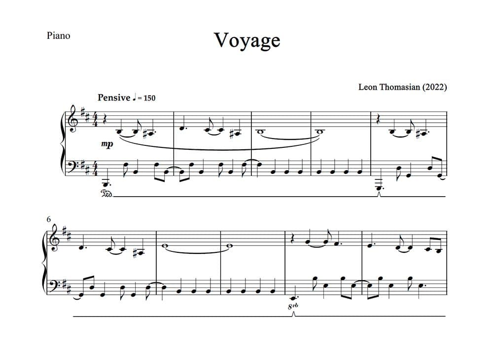 Voyage — score preview