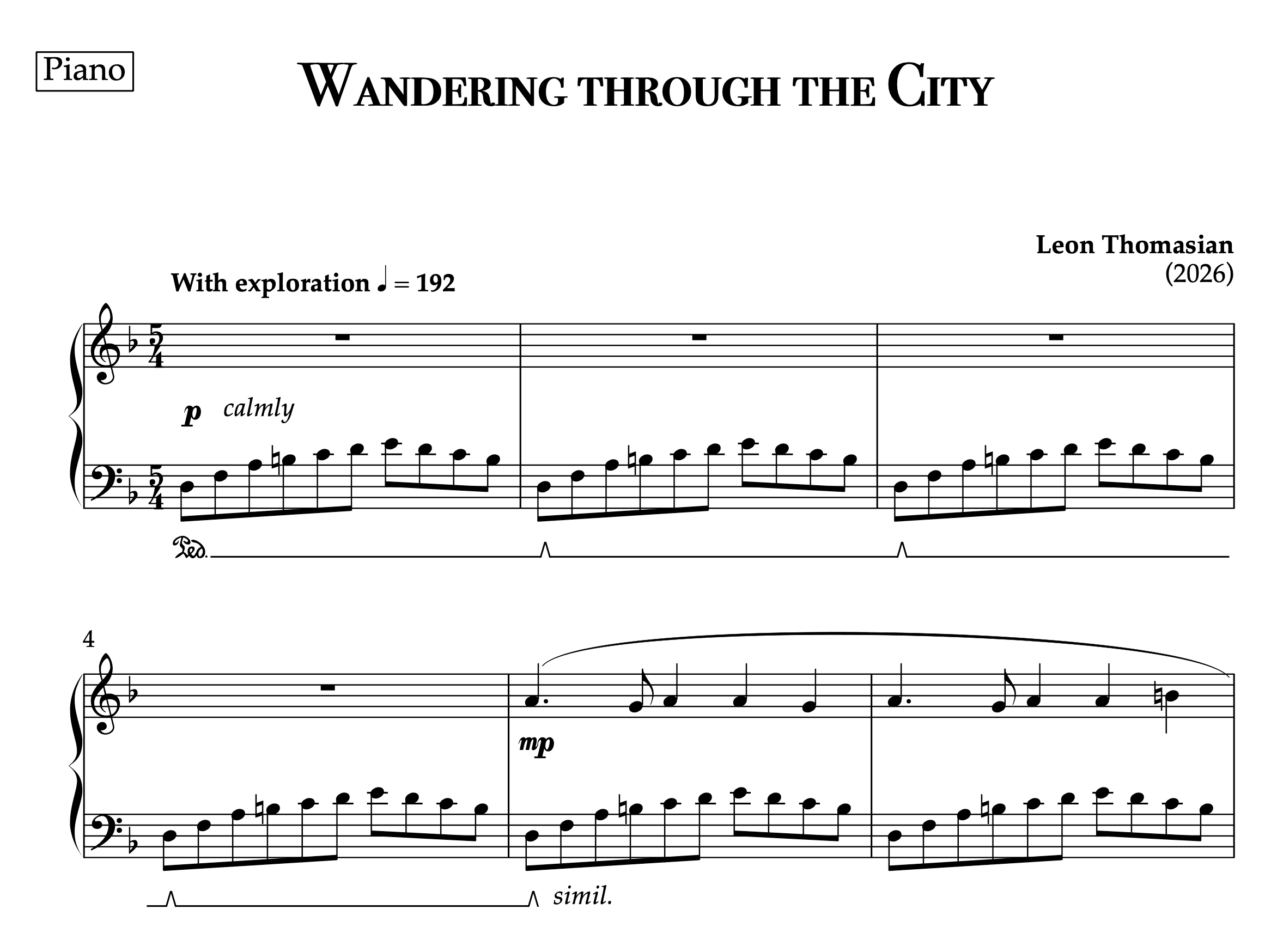 Wandering through the City — score preview