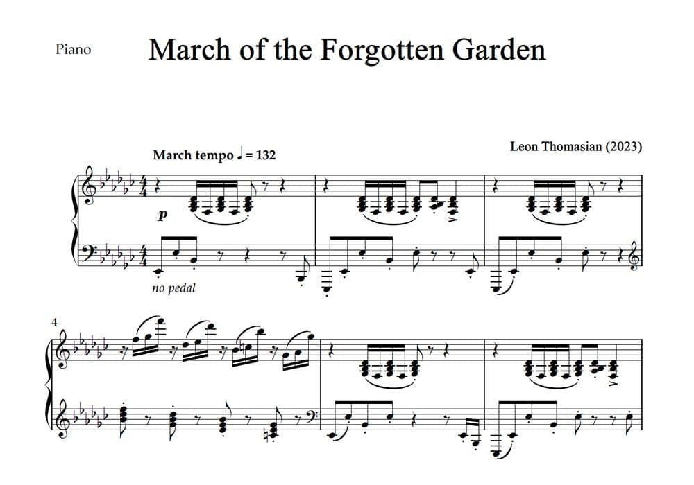 March of the Forgotten Garden — score preview