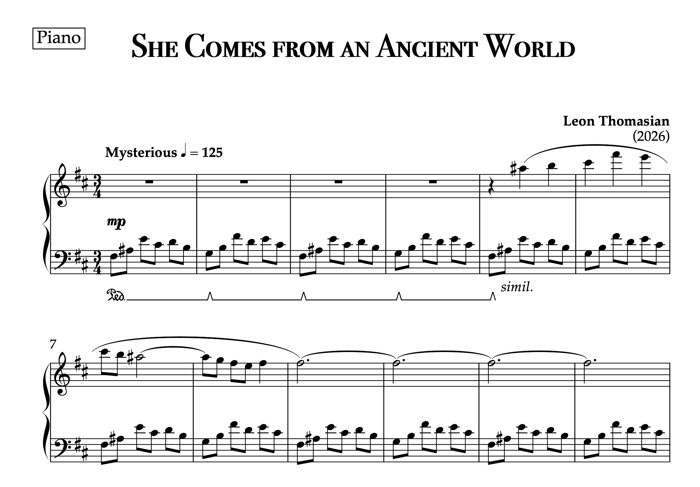 She Comes from an Ancient World — score preview